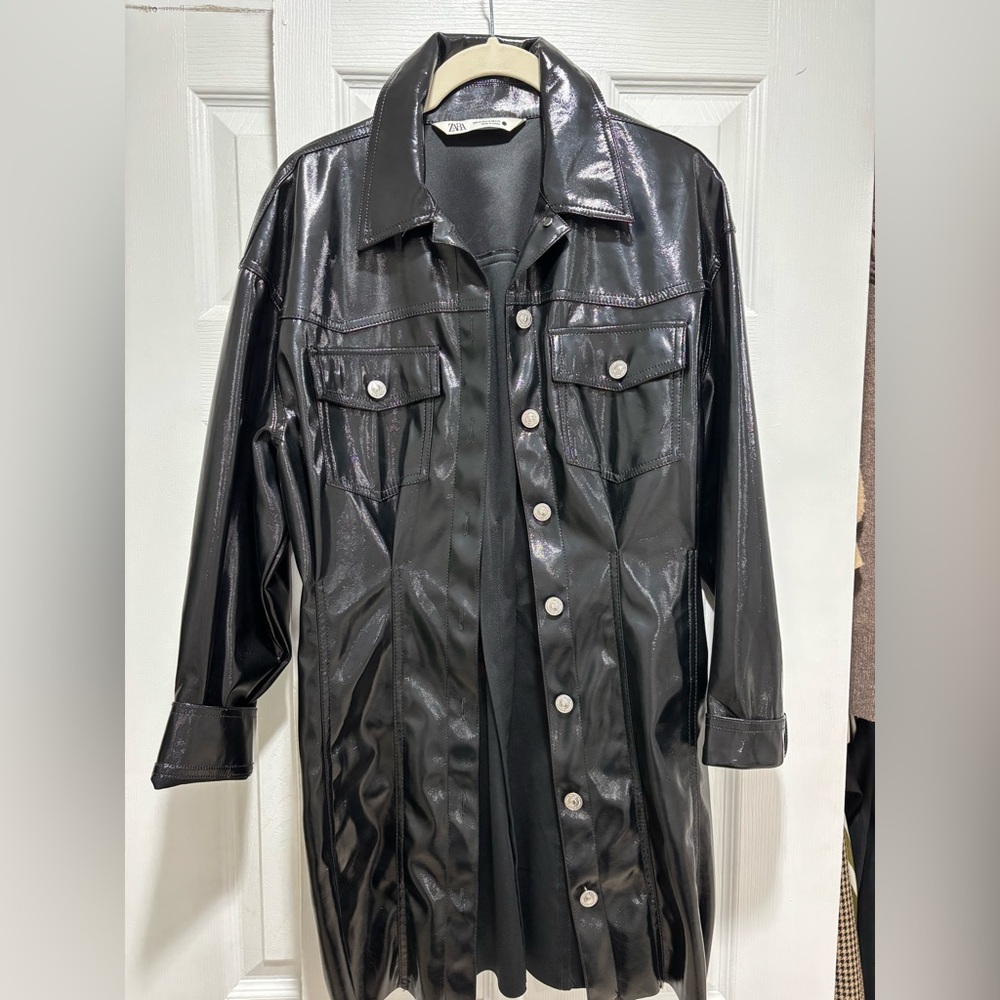 Black Faux Leather Dress